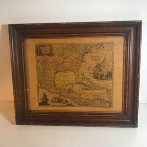 Vintage Reproduction Framed Map "Regni Mexicani seu Novae Hispaniae”